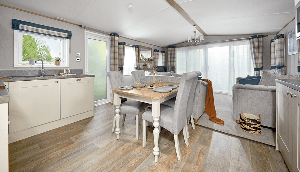 luxury static caravan dining