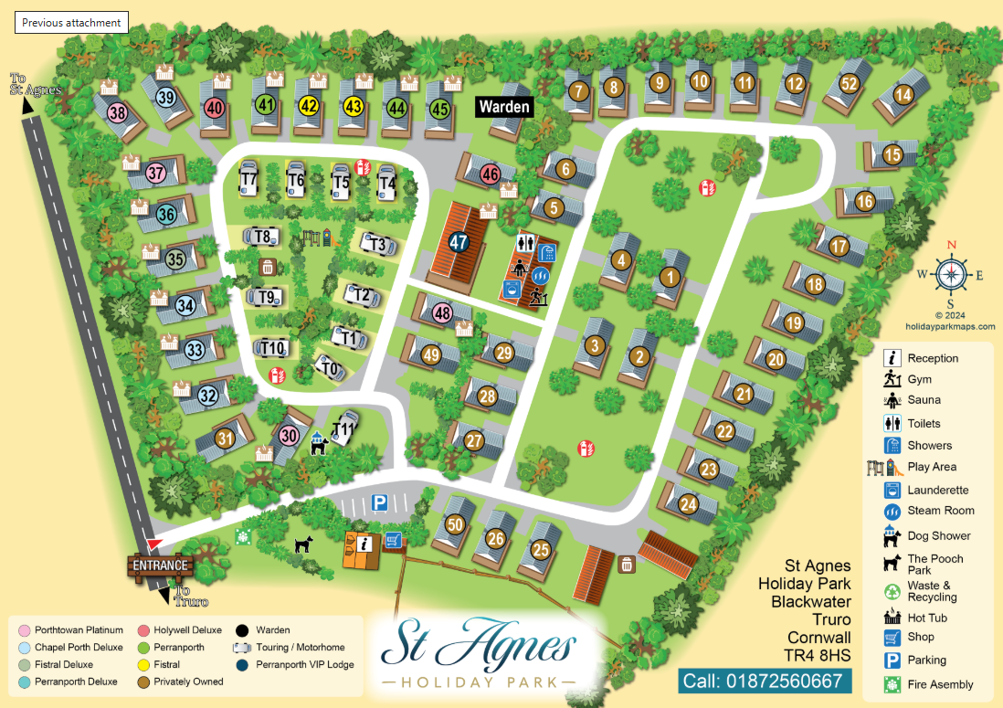 st agnes holiday park map
