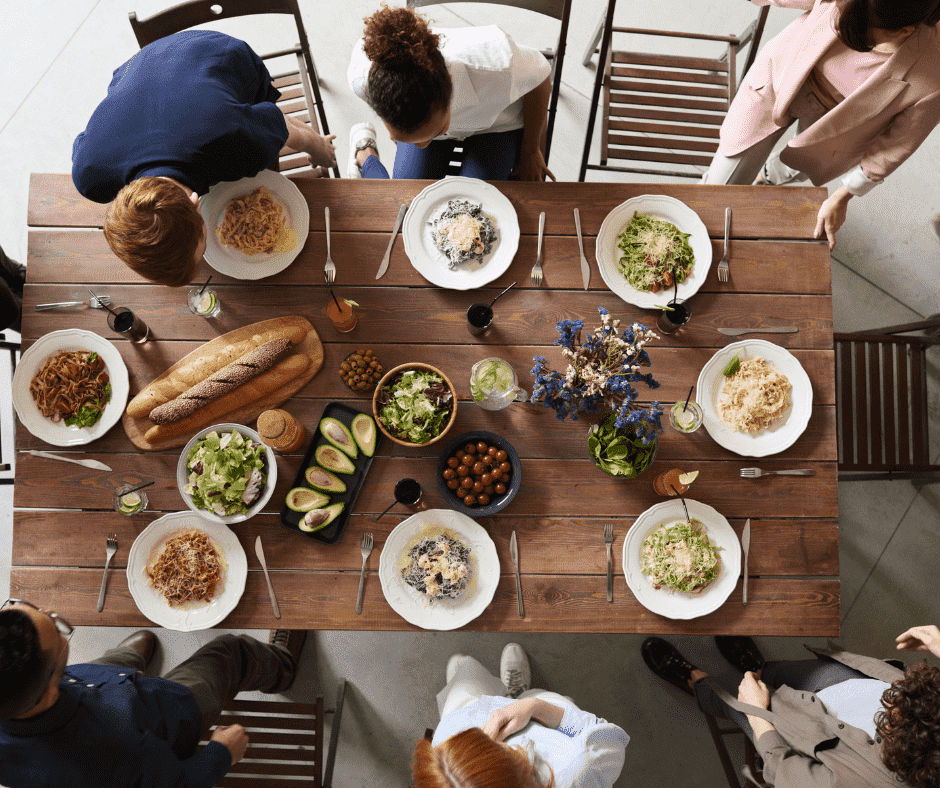 delicious meal in a caravan