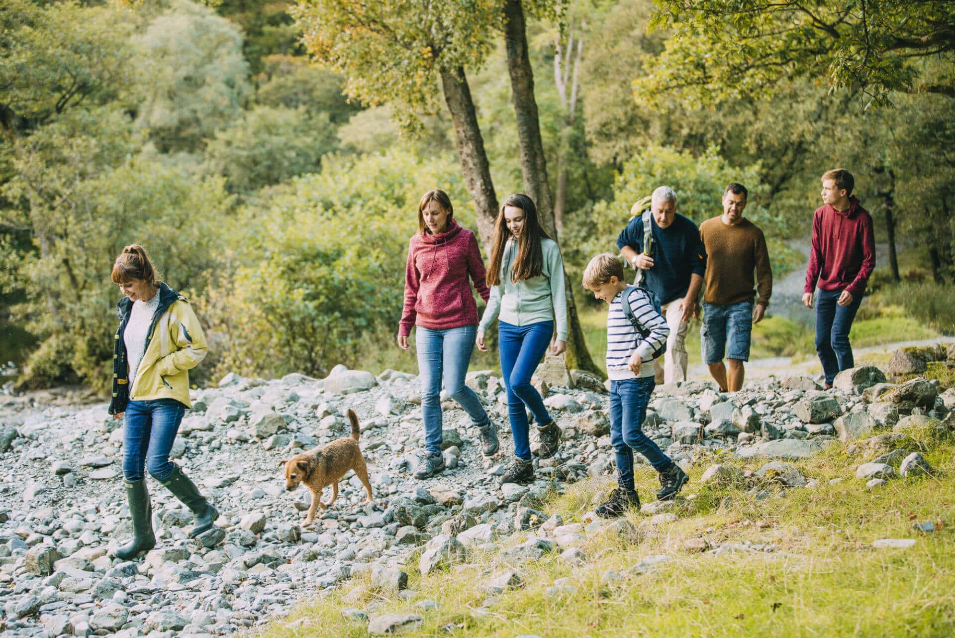 family at caravan park