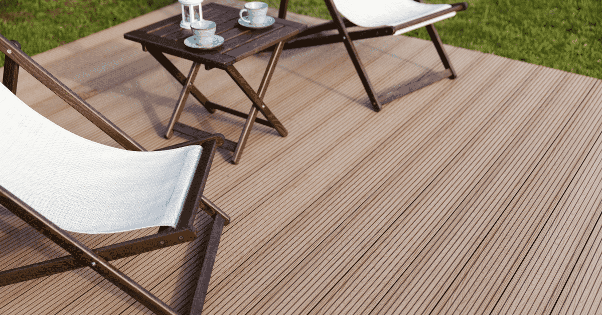 static caravan outdoor deck space