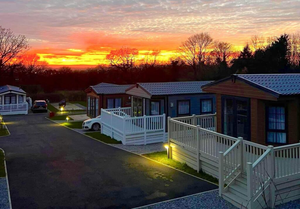 Sunset on Northwood caravan park