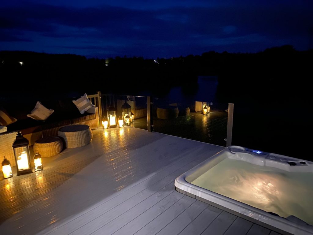 lodge at night